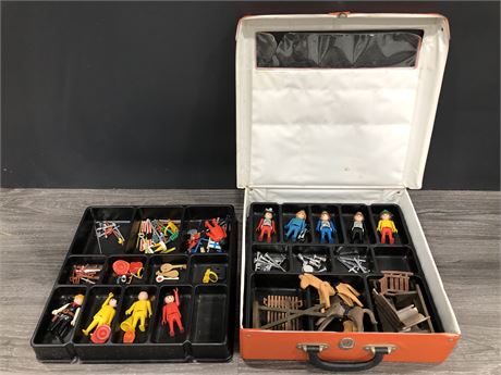 VINTAGE PLAYMOBIL LOT AND PLAYMOBIL SYSTEM CASE