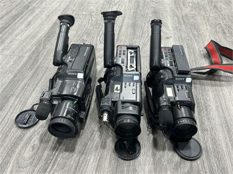 3 SONY VIDEO CAMERAS - AS IS
