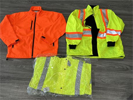 3 NEW SAFETY JACKETS
