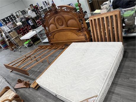 HELLO HOBBY LARGE BED SET W/MATTRESS (mattress is 79”x72”)