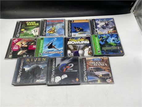 10 PS1 GAMES & 1 PC GAME
