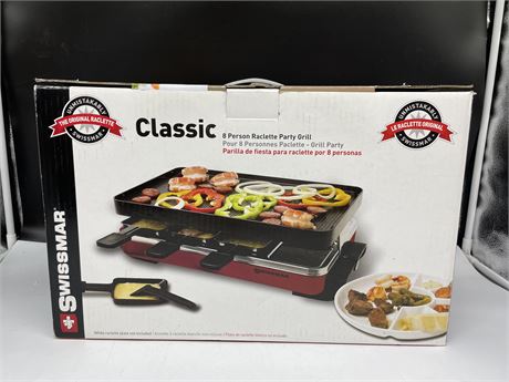 NEW IN BOX SWISSMAR 8 PERSON RACLETTE PARTY GRILL