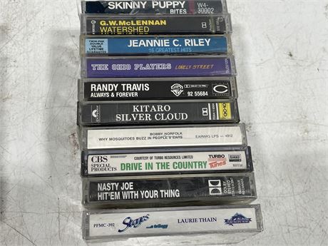 10 MISC CASSETTE TAPES (MOST SEALED)