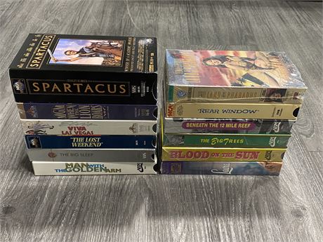 12 VHS TAPES - PLAYED ONCE