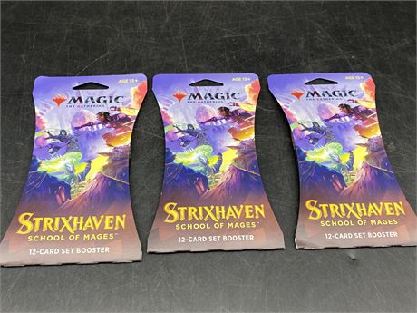 3 NEW MAGIC STRIXHAVEN 12 CARD BOOSTER SETS