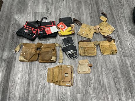 8 TOOL BELTS / POUCHES - SOME NEW W/ TAGS