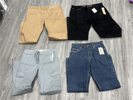 4 NEW W/TAGS PANTS / JEANS - ASSORTED SIZES