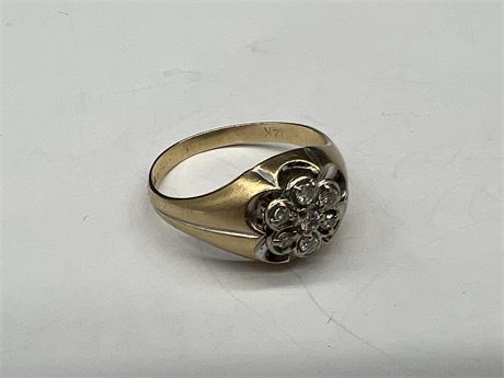 14K YELLOW GOLD RING SIZE 12 - 4 GRAMS TOTAL WEIGHT