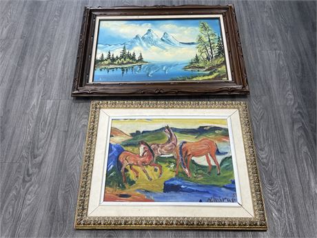 2 FRAMED ORIGINAL SIGNED PAINTINGS (Largest is 38”x28”)