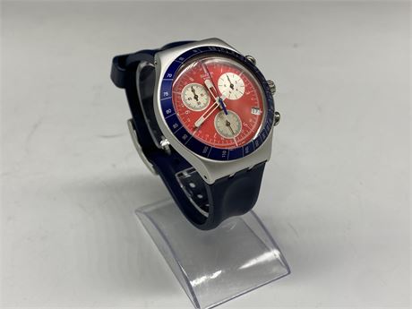 SWATCH VINTAGE LOOK ALUMINUM CHRONOGRAPH WATCH - SWISS MADE