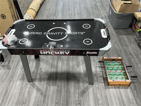 AIR HOCKEY TABLE (50” long) & MINI FOOSBALL TABLE