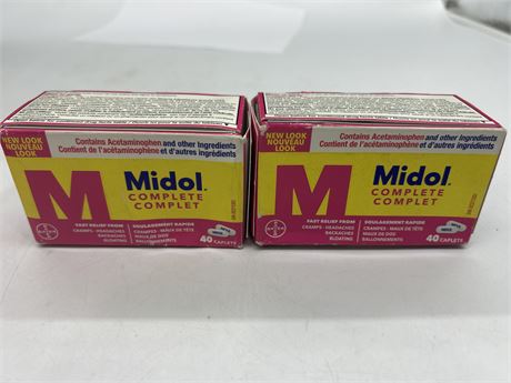 2 BOXES OF MIDOL COMPLETE - EXPIRES 03/24