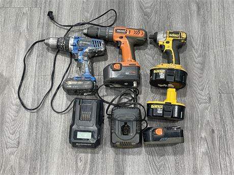 ASSORTED POWER-TOOLS W/ BATTERIES