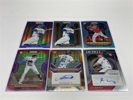 6 MISC BASEBALL CARDS - INCLUDES ROOKIES AND AUTOGRAPHS