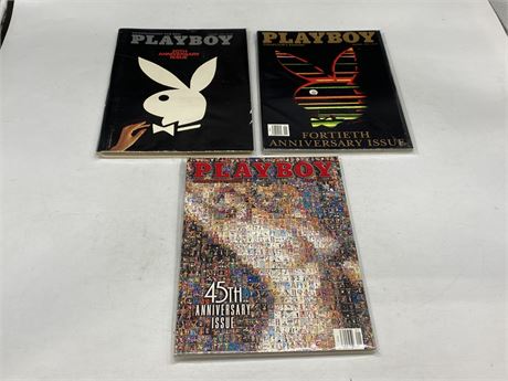 3 PLAYBOY SPECIAL ANNIVERSARY ISSUES