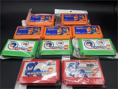 COLLECTION OF FAMICOM ROCKMAN (MEGA MAN) GAMES - VERY GOOD CONDITION