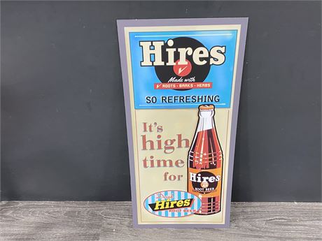 REPRODUCTION HIRES ROOTBEER SIGN (12”x24.5”)
