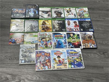 22 MISC VIDEO GAMES (WII SPORTS HAS WII SPORTS RESORT INSIDE)