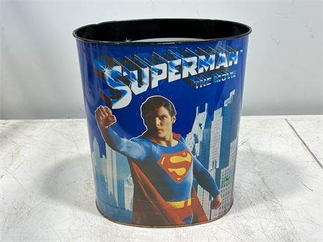 1978 SUPERMAN MOVIE GARBAGE CAN (13” tall)