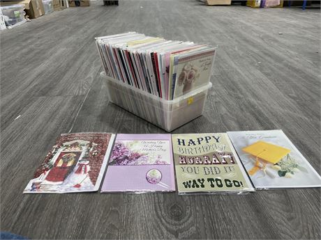 LOT OF NEW NEVER USED GREETING CARDS INCL: MOTHERS DAY, CHRISTMAS, BIRTHDAY, ETC