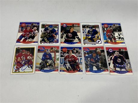 10 MISC AUTOGRAPHED HOCKEY CARDS (Mostly 90’s)