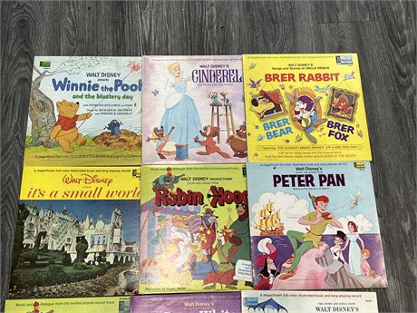 Urban Auctions - 9 VINTAGE DISNEY RECORDS - EXCELLENT CONDITION