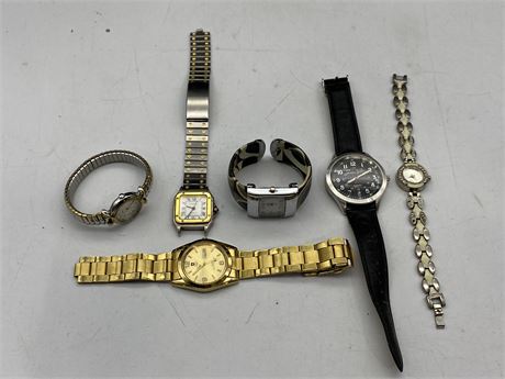 6 MISC WATCHES - SOME NEED WORK
