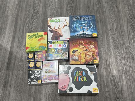 12 NEW ASSORTED BOARD GAMES