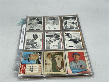 1960’s BASEBALL MIX CARDS IN SHEETS