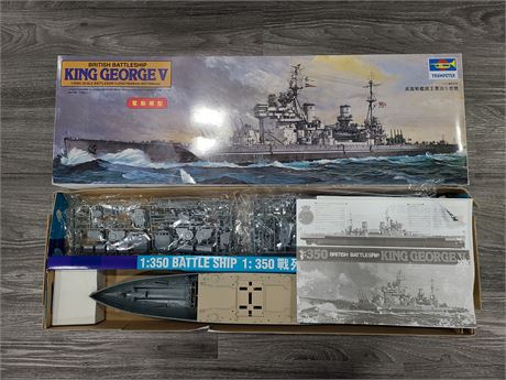 KING GEORGE V 1/350TH SCALE BATTLE SHIP MODEL BY TRUMPETER