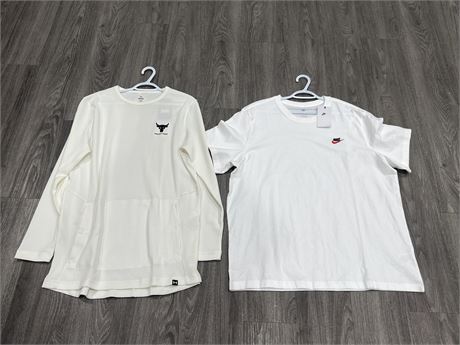 2 NEW W/ TAGS NIKE T SHIRT & UNDER ARMOUR PROJECT ROCK LONG SLEEVE