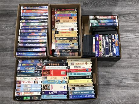 4 BOXES OF VHS MOVIES