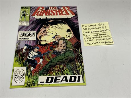 PUNISHER #16 AUTOGRAPHED BY MIKE BARON - MINT CONDITION