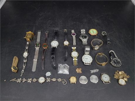 LOT OF WATCHES & PARTS