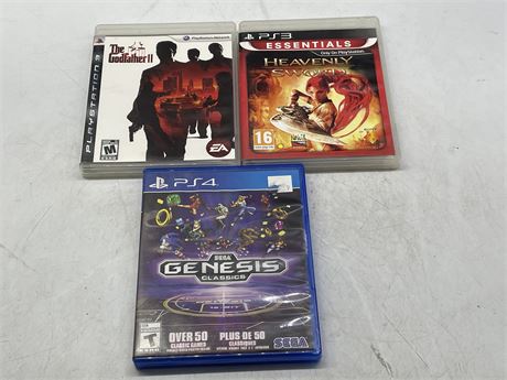 2 PS3 GAMES & 1 PS4 GAME