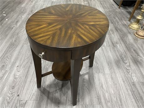 WOOD OVAL SIDE TABLE (2ft tall)