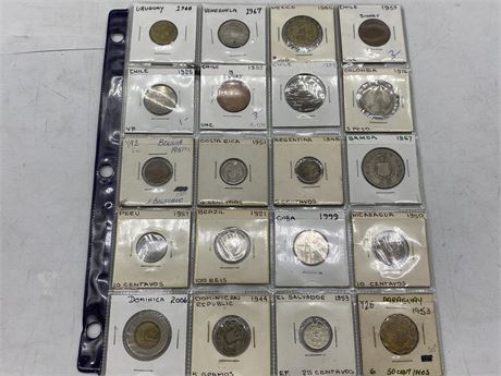 20 SOUTH AMERICAN COINS
