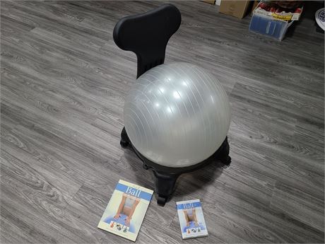 ADULT FIT BALL CHAIR, WORKOUT BOOK AND 3 DVD'S
