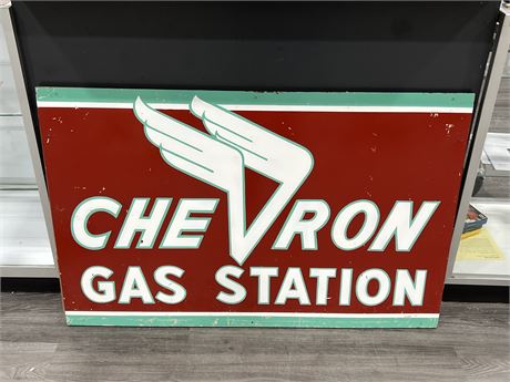 4’x3’ METAL CHEVRON GAS STATION FANTASY SIGN