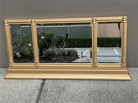 GILT OVER WOOD BEVELLED MIRROR (23.5”X43.5”)
