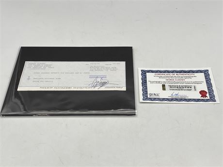 ORIGINAL PERSONAL CHEQUE SIGNED BY GEORGE CLOONEY W/COA