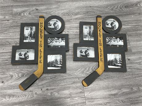 2 HOCKEY IS LIFE MONTAGE PICTURE FRAMES (2ft tall)