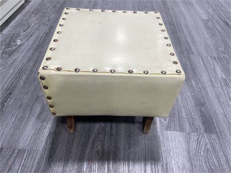 1960’S YELLOW UPHOLSTERED FOOTSTOOL 12”x12”x10”