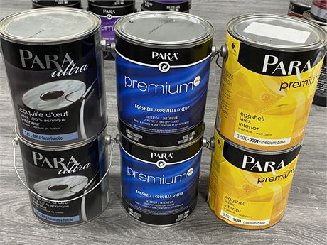 6 NEW CANS OF INTERIOR EGGSHELL PAINT