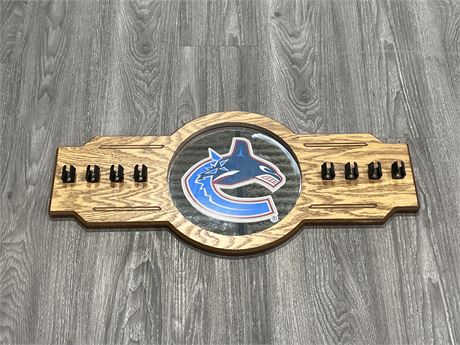 VANCOUVER CANUCKS MIRRORED POOL STICK HOLDER - 28”x13”