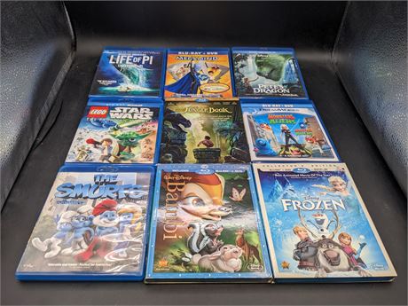 COLLECTION OF BLU-RAY FAMILY MOVIES - EXCELLENT CONDITION