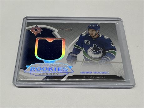 ROOKIE QUINN HUGHES LIMITED EDITION JERSEY CARD #356/399