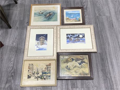 LOT OF SIGNED PAINTINGS AND PRINTS