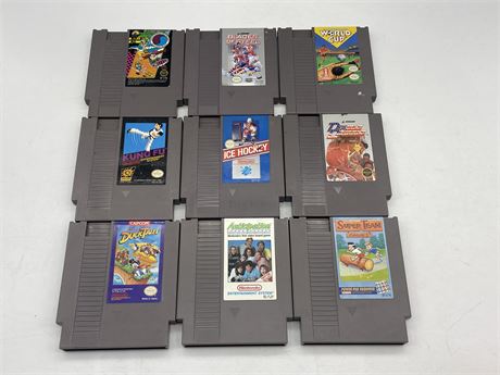 9 ASSORTED NES GAMES
