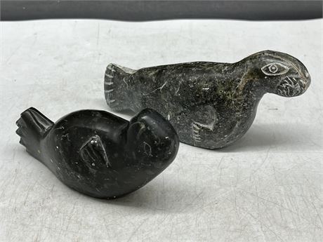 2 INUIT CARVINGS 6” (1 DATED 1931)